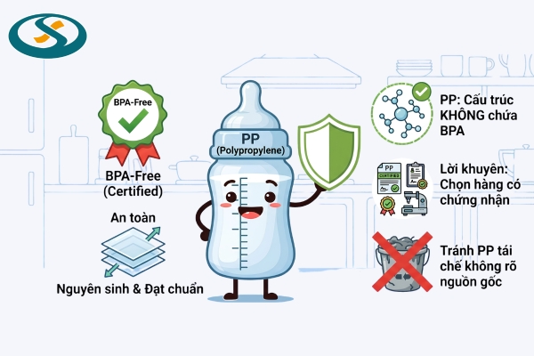 Mức độ an toàn của nhựa PP trong bình sữa, hộp đựng thực phẩm dành cho trẻ nhỏ 
