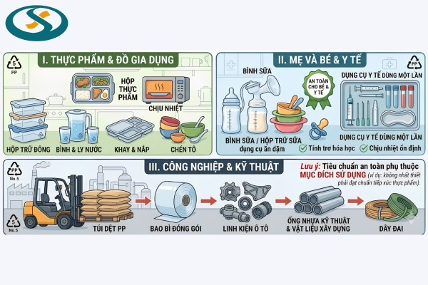 Ứng dụng nhựa PP trong hộp thực phẩm, bình sữa, thiết bị y tế và sản phẩm công nghiệp