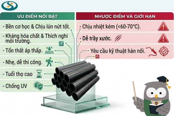 Ưu và nhược điểm của ống nhựa PE trong hệ thống cấp nước và tưới tiêu