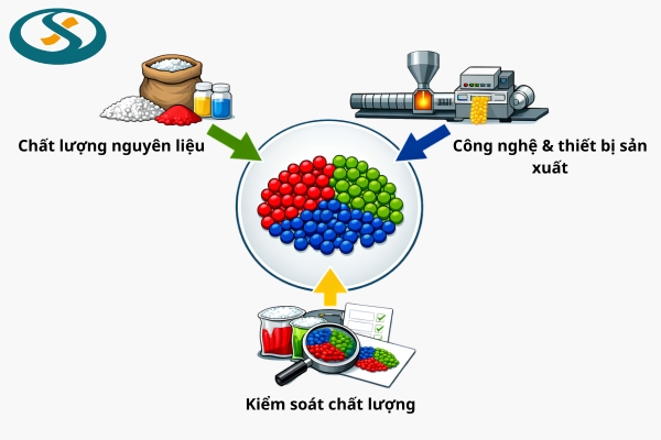 Những yếu tố ảnh hưởng đến chất lượng và độ ổn định của hạt nhựa màu